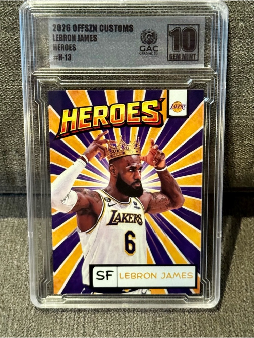 LeBron James 2026 Offszn Customs Heroes #H-13 GAC 10 Gem Mint